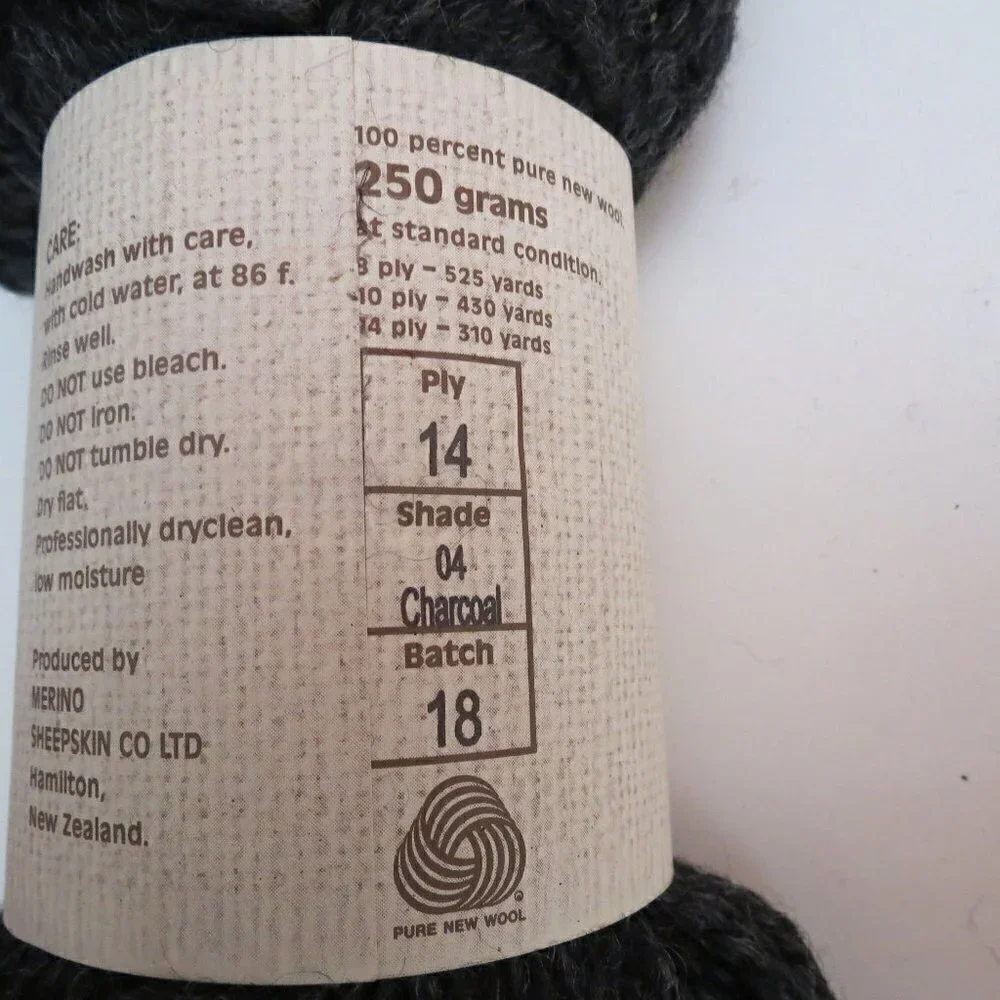 wool pack farms yarn new zealand Color Charcoal 14Ply #1908